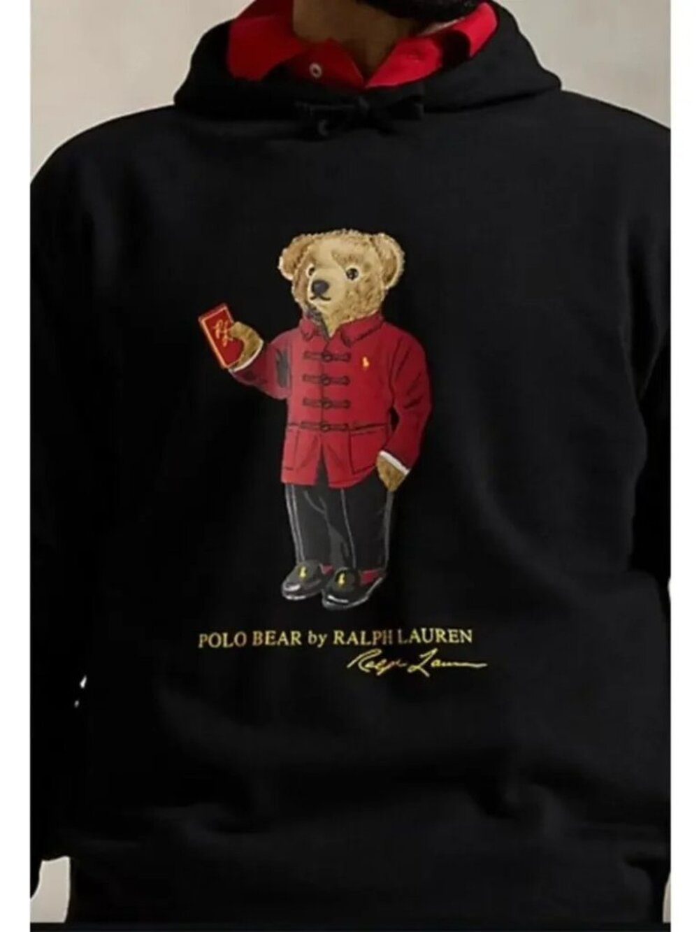 NEW POLO RALPH LAUREN Lunar New Year Polo Bear Hoodie Black 4XLT MSRP: $188 - Picture 6 of 10